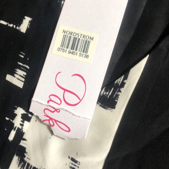 Parker NWT Nelly Combo Silk Dress in Black Brush - Picture 6 of 11